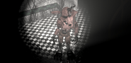 Withered Foxy standing alone in Parts/Service.