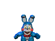 Toy Bonnie che attacca la guardia notturna, animato.