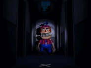 Nightmare BB seduto sul pavimento davanti alla sedia, animato.