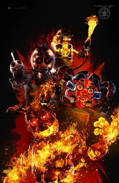Gli animatronici dell'ondata di caldo dal poster del sito web ufficiale del merchandise di Illumix.