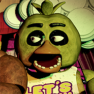 Chica's mugshot icon from the Custom Night menu.