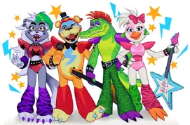 I ritagli dei Glamrock animatronics al Prize Corner di Security Breach.