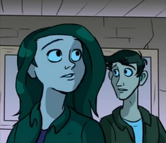 Charlie e John esplorano i resti di Fredbear's, TSE: Graphic Novel.