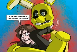 Charlie sta per attivare le chiusure a molla della tuta di William, TSE: Graphic Novel.