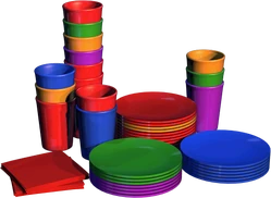Colorful Cups and Plates