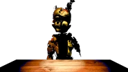 Scraptrap nel suo stato ostile durante il recupero., illuminato e saturo.