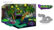 Concept art della lobby prima di entrare nel Monty's Gator Golf