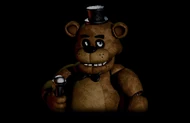 L'immagine di Freddy Fazbear all'inizio del gioco.