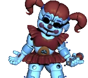 Il frontalino di Baby si apre per rivelare una tastiera, animata. Notare l'apertura sul bracciolo per la chiave magnetica.