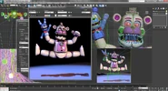 Parti di Molten Freddy (visibili nell'angolo in basso a sinistra) nell'immagine dell'anniversario.