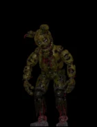 Springtrap attivato nel laboratorio, animato.