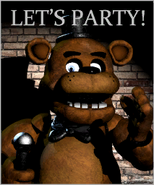Un poster di Freddy dall'angolo del corridoio ovest.