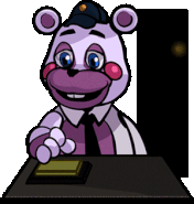 Foxy in Helpy's animation for the FNAF 1 section of the level select monitor of Five Nights at Freddy's VR: Help Wanted (click to animate).
