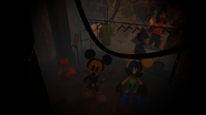 Suicide Mouse and Photo-Negative Mickey looking at the camera in Character Prep 1.