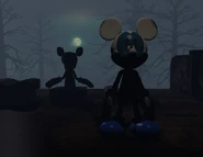 Photo-Negative Mickey with The Face in the title screen.