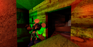 Photo-Negative Mickey in the Bathroom in Free Roam.