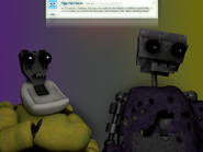 An image of Prototype Tinky Winky and Laa-Laa switching heads, from Clicky's DeviantArt.