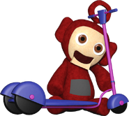 The full body Po plush with a scooter.