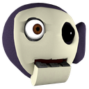 The Tinky Winky emoticon from the old Discord server.