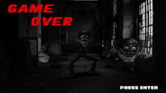 FNaW 1 Game Over screen.