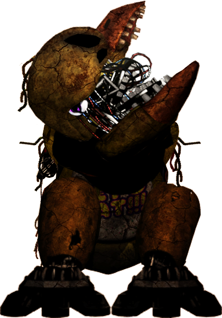 Fnaf 4 Chica Png Black And White Download - Withered Withered Withered Chica,  Transparent Png - vhv