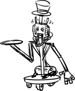 Concept sketch of H.I.M's endoskeleton.