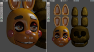 A WIP of Bunnie, with Bonnie's head for comparison.
