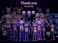 Monster Cat alongside the other animatronics on the thank you poster