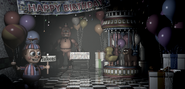 Toy Freddy in the Game Area with Balloon Boy