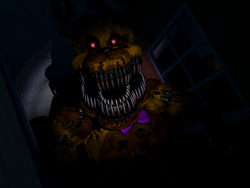 Why does Fredbear Teleport himself and you to his room when he jumpscares you even when you're at the door? (For lore reasons) : r/fivenightsatfreddys