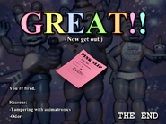 The screen that appears after beating the Custom Night