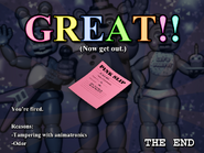 The screen you get for beating the custom night of Five Nights at Freddy's 2