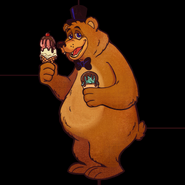 Note: According to the filename, this artwork of Golden Freddy is canonically from the 70s