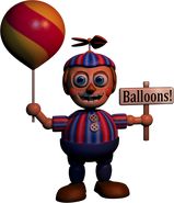 Balloon Boy inside the Office if the player fails to wear the mask when he's in the Left Air Vent before lifting up the monitor.