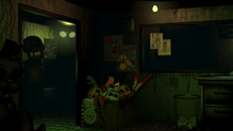 Shadow Freddy in the Five Nights at Freddy's 3 office. 1/10000 Chance every time you open the camera.