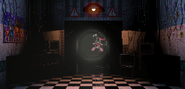 Mangle watching the player from the hallway