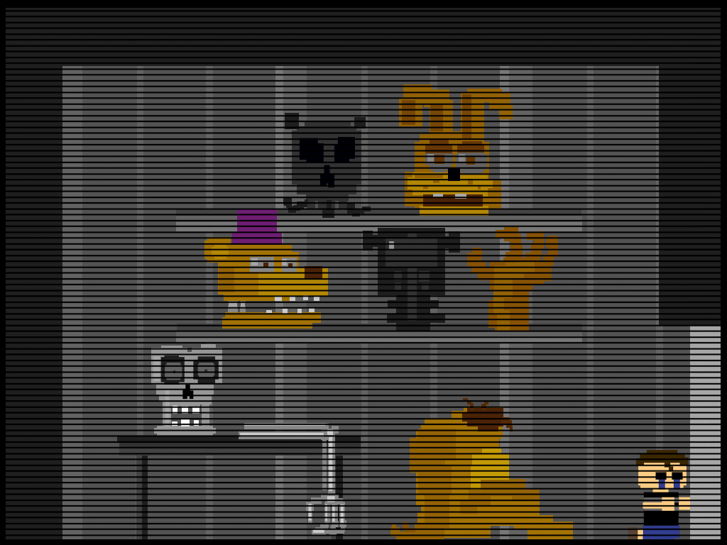 A sighting of the Purple Guy in a mini game from Five Nights at Freddy's 4.  #FNAF4