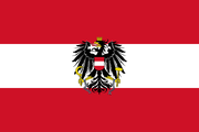 This is the state flag flown on government buildings, with the Austrian coat of arms. This is also an official national flag