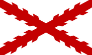 Flag used when the Philippines was a part of New Spain from 1535 to 1821. The Cross of Burgundy: a red saltire resembling two crossed, roughly-pruned branches, on a white field.