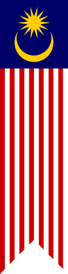 The banner form of the flag of Malaysia.