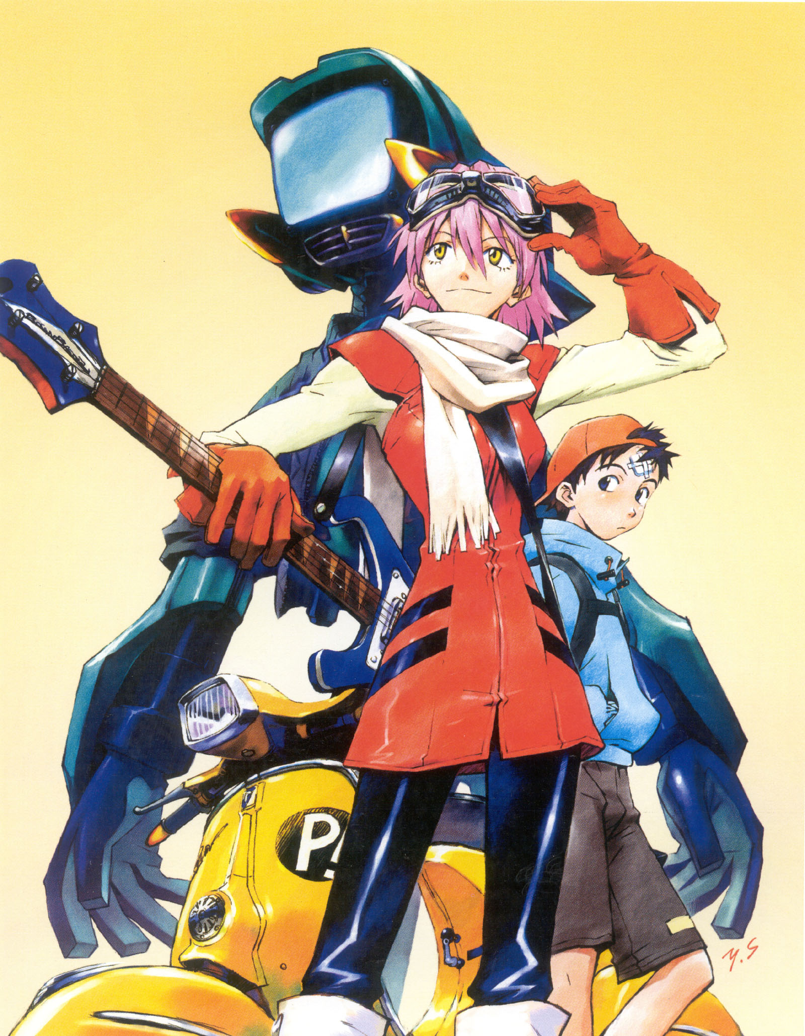 卸し売り購入 90s flcl フリクリ Fooly Cooly Tシャツ XL 黄色 - トップス