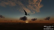 FlightGear-2020.3-Sunset-and-Pterosaur.jpg (350 KB) Sunset, clouds, cliffs. FlightGear 2020.3.