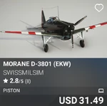 FS2020 ~ Marketplace ~ Aircraft ~ Morane D-3801 EKW ~ Swissmilsim