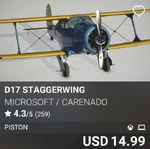 FS2020 ~ Marketplace ~ Aircraft ~ Beechcraft Model D17 Staggerwing ~ Microsoft & Carenado