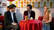 Bret, Jemaine and Sally on a date (Sally)