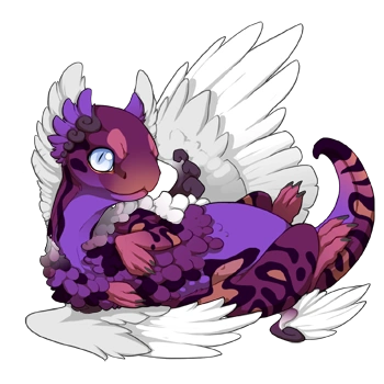 Mulberry Swirl on a hatchling Coatl