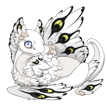 Oilslick Peacock on a hatchling Coatl