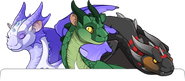 All three courier dragons give a tutorial on the Crossroads and friends list