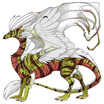 Chartreuse Lionfish on a male Skydancer