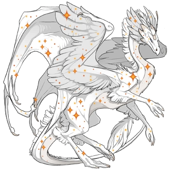 Orange Sparkle on a female Skydancer